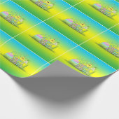 かわいいカラフルハッピーイースター卵、シック、スノードロップ ラッピングペーパー (角)