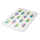 かわいいカラフルハッピーフィッシュ柄 バスマット (アングル)