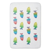 かわいいカラフルハッピーフィッシュ柄 バスマット (正面縦)