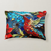 かわいいカラフルハミングバードのモザイク アクセントクッション (裏面)