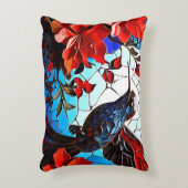 かわいいカラフルハミングバードのモザイク アクセントクッション (正面(垂直))