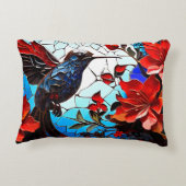 かわいいカラフルハミングバードのモザイク アクセントクッション (裏面)