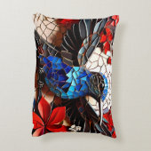 かわいいカラフルハミングバードのモザイク アクセントクッション (裏面(縦))