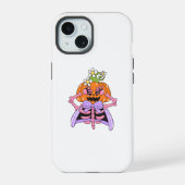 かわいいカラフルハロウィンの骨 iPhone 15ケース (裏面)
