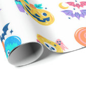 かわいいカラフルハロウィーンの子供たちパーティープレゼント ラッピングペーパー (ロールコーナー)