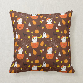かわいいカラフルハロウィーンパターン クッション