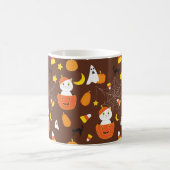 かわいいカラフルハロウィーンパターン コーヒーマグカップ (中央)