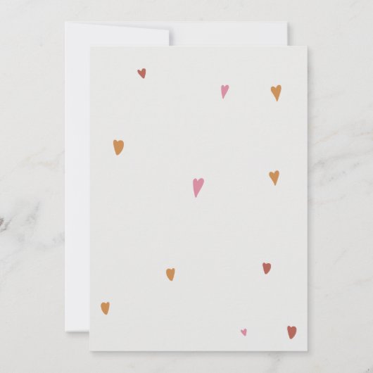 かわいいカラフルハートと妊娠の発表 案内状 (裏面)