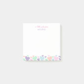 かわいいカラフルハートの女の子らしいスクリプトステーショナリー ポストイット (正面)