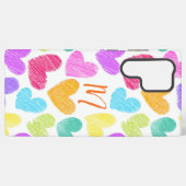 かわいいカラフルハートパステルバレンタインラブモノグラム SAMSUNG GALAXYケース (裏面横)