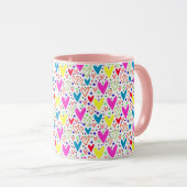 かわいいカラフルハートパターンケースメイトiPhoneケース マグカップ (正面右)