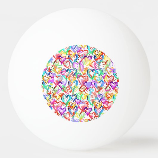 かわいいカラフルハートパターンケースメイトiPhone cas 卓球ボール (正面)