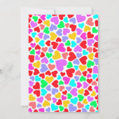 かわいいカラフルハートパターンブライダルシャワー 招待状 (裏面)