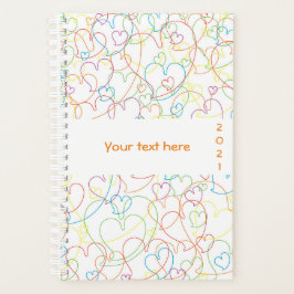 かわいいカラフルハートパターン – ハートネットクラシック プランナー手帳