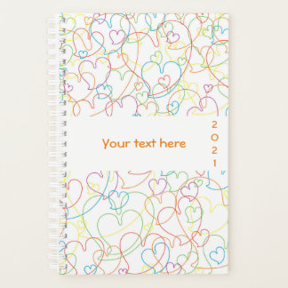 かわいいカラフルハートパターン – ハートネットクラシック プランナー手帳