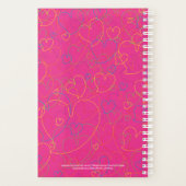 かわいいカラフルハートパターン – ハートネットピンク プランナー手帳 (裏面)