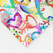 かわいいカラフルハートパターン フリースブランケット (角)