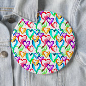 かわいいカラフルハートパターン 缶バッジ (インサイチュ)