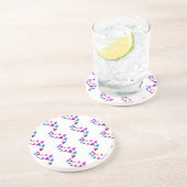 かわいいカラフルハートピンク青パープルイエロー コースター (側面)