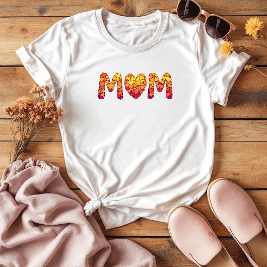 かわいいカラフルハートママ語 | 母の日 Tシャツ