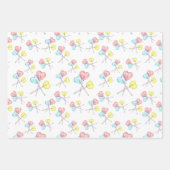 かわいいカラフルハート棒つきキャンデー ラッピングペーパーシート (正面)