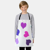 かわいいカラフルハート エプロン (着用した状態)