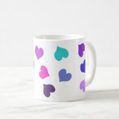 かわいいカラフルハート コーヒーマグカップ (正面右)