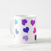 かわいいカラフルハート コーヒーマグカップ (正面左)
