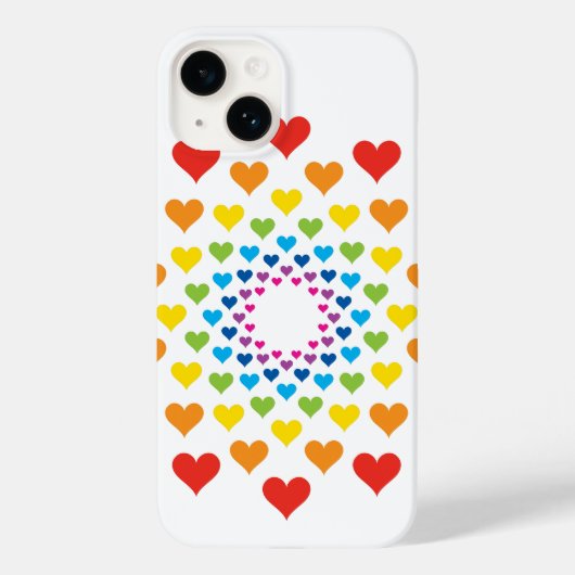 かわいいカラフルハート Case-Mate iPhoneケース (裏面)