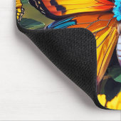 かわいいカラフルバタフライアート マウスパッド (コーナー)