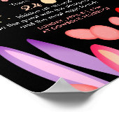 かわいいカラフルバニーイヤーイースターエッグ狩りオンブラック ポスター (角)