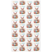 かわいいカラフルバニーエッグフラワーズハッピーイースター テーブルクロス (正面)