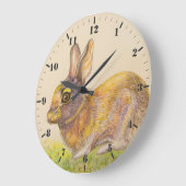 かわいいカラフルバニースケッチアート ラージ壁時計 (傾斜)