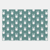 かわいいカラフルバニーホワイトラビットパステルカラー ラッピングペーパーシート (正面3)