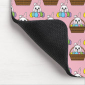 かわいいカラフルバニー復活祭の卵狩りバスケットパターン マウスパッド (コーナー)