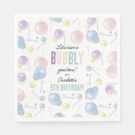 かわいいカラフルバブル子供の誕生日パーティー スタンダードランチョンナプキン