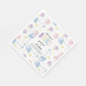 かわいいカラフルバブル子供の誕生日パーティー スタンダードランチョンナプキン (角)