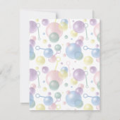 かわいいカラフルバブル子供の誕生日パーティー ノートカード (裏面)