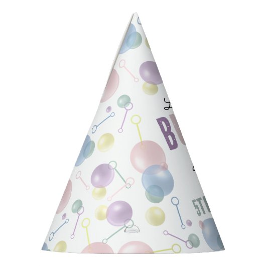 かわいいカラフルバブル子供の誕生日パーティー パーティーハット (左)
