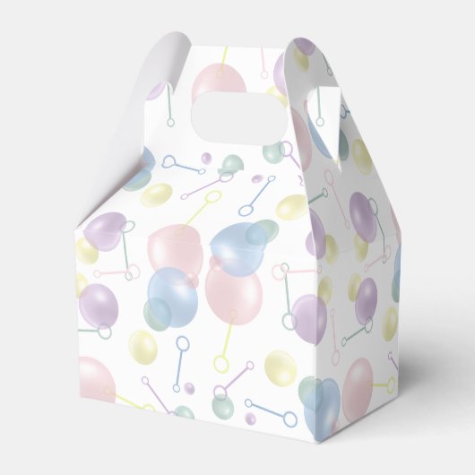 かわいいカラフルバブル子供の誕生日パーティー フェイバーボックス (裏面サイド)