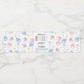 かわいいカラフルバブル子供の誕生日パーティー ペットボトルラベル (シングルラベル)