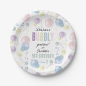 かわいいカラフルバブル子供の誕生日パーティー ペーパープレート (正面)