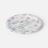 かわいいカラフルバブル子供の誕生日パーティー ペーパープレート (アングル)