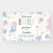 かわいいカラフルバブル子供の誕生日パーティー 横断幕 (横)