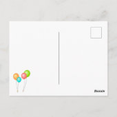 かわいいカラフルバルーン誕生日写真ありがとう ポストカード (裏面)