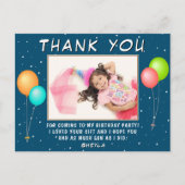 かわいいカラフルバルーン誕生日写真ありがとう ポストカード (正面)