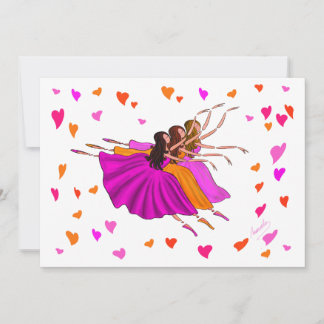 かわいいカラフルバレリーナ踊りとジャンプ