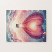 かわいいカラフルバレンタインハートバルーン ジグソーパズル (横)