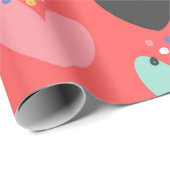 かわいいカラフルバレンタインハートパターン ラッピングペーパー (ロールコーナー)