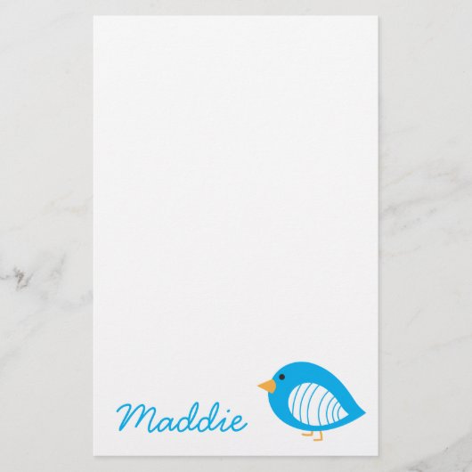 かわいいカラフルバードイラストレーション 便箋 (正面)